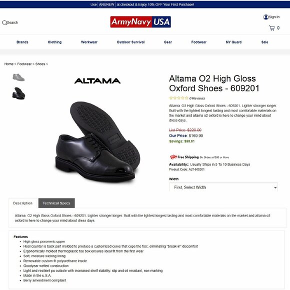 * NIB * $220 Altama O2 US Military NAVY 16 E Wide Tuxedo Patent * add $15 Trees